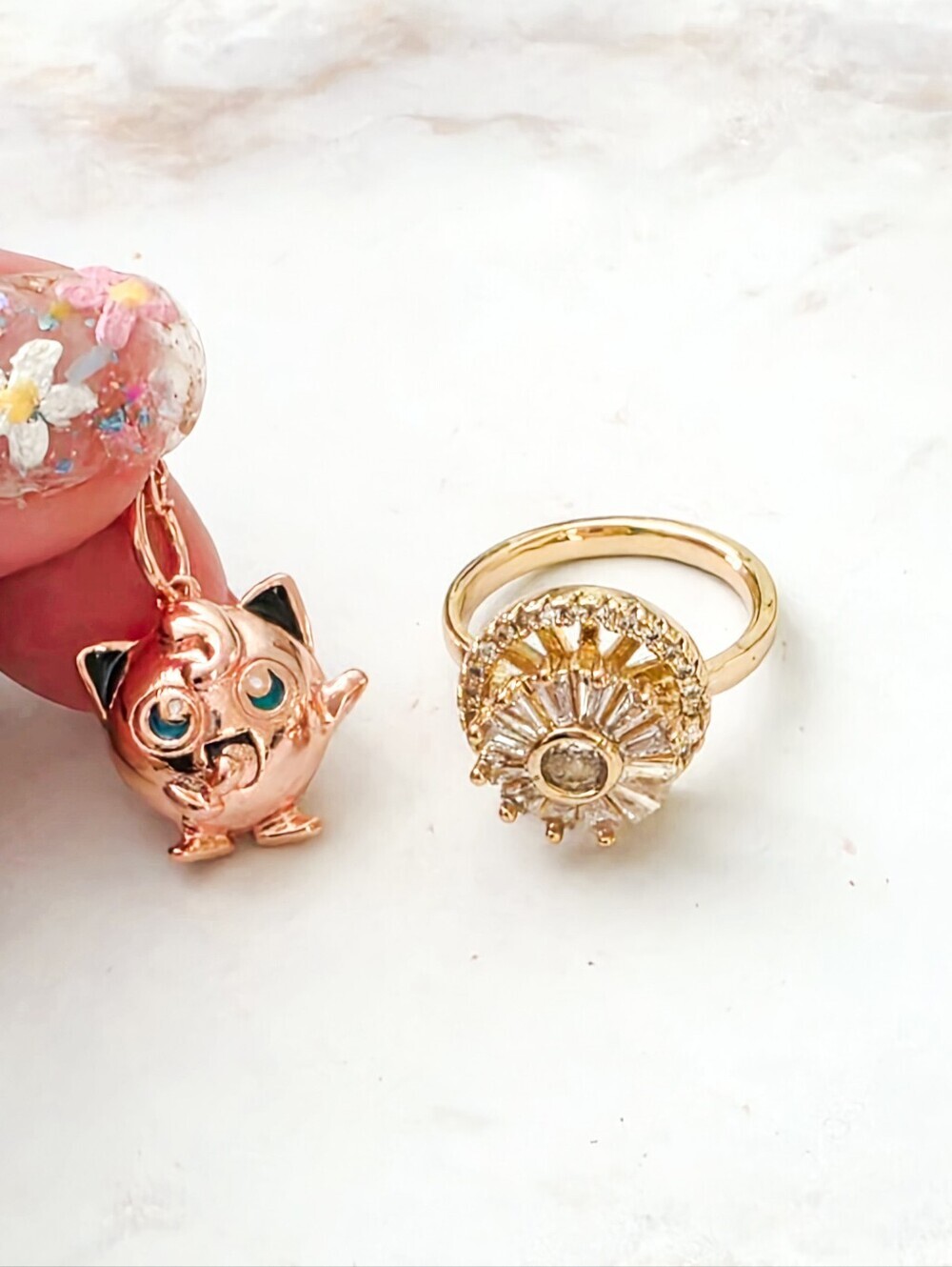 Rose Gold Edition Pokemon Jigglypuff "Singing Star" 3D Pendant - Picture 3 of 7